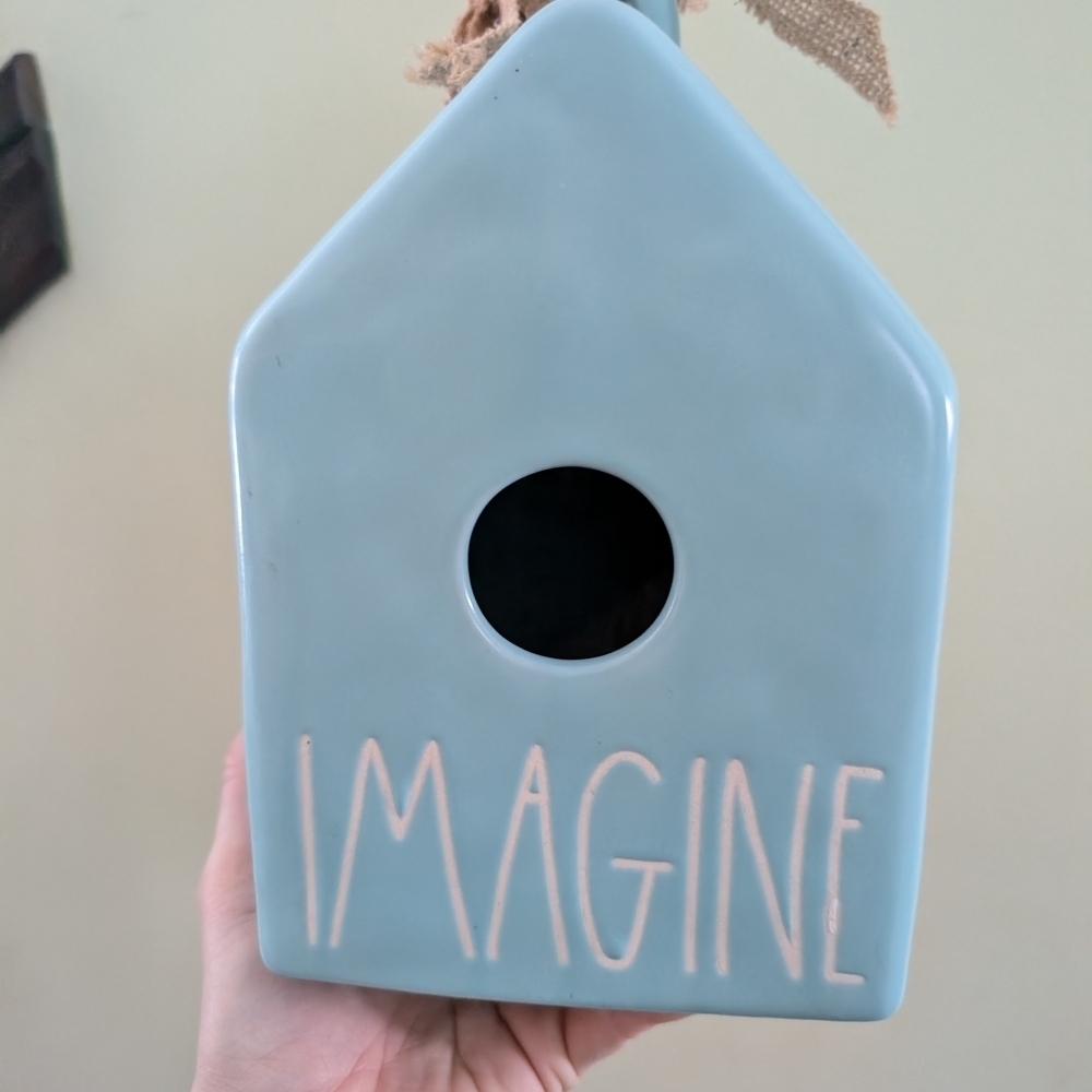 Rae Dunn Blue 'Imagine' Birdhouse